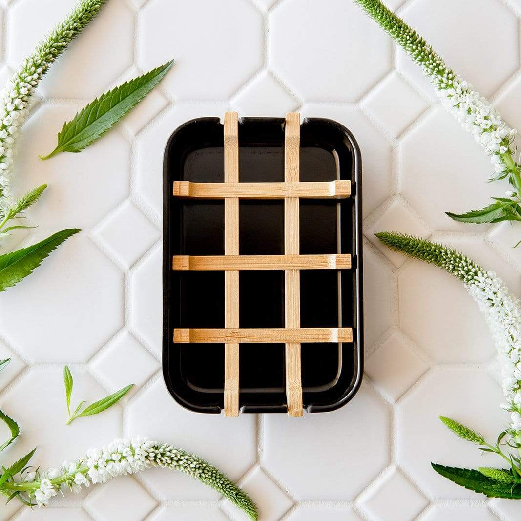 Zero Waste Store Black Plastic Free Soap Dish - Zero Waste Soap Dish, Bamboo & Corn Starch, Compostable