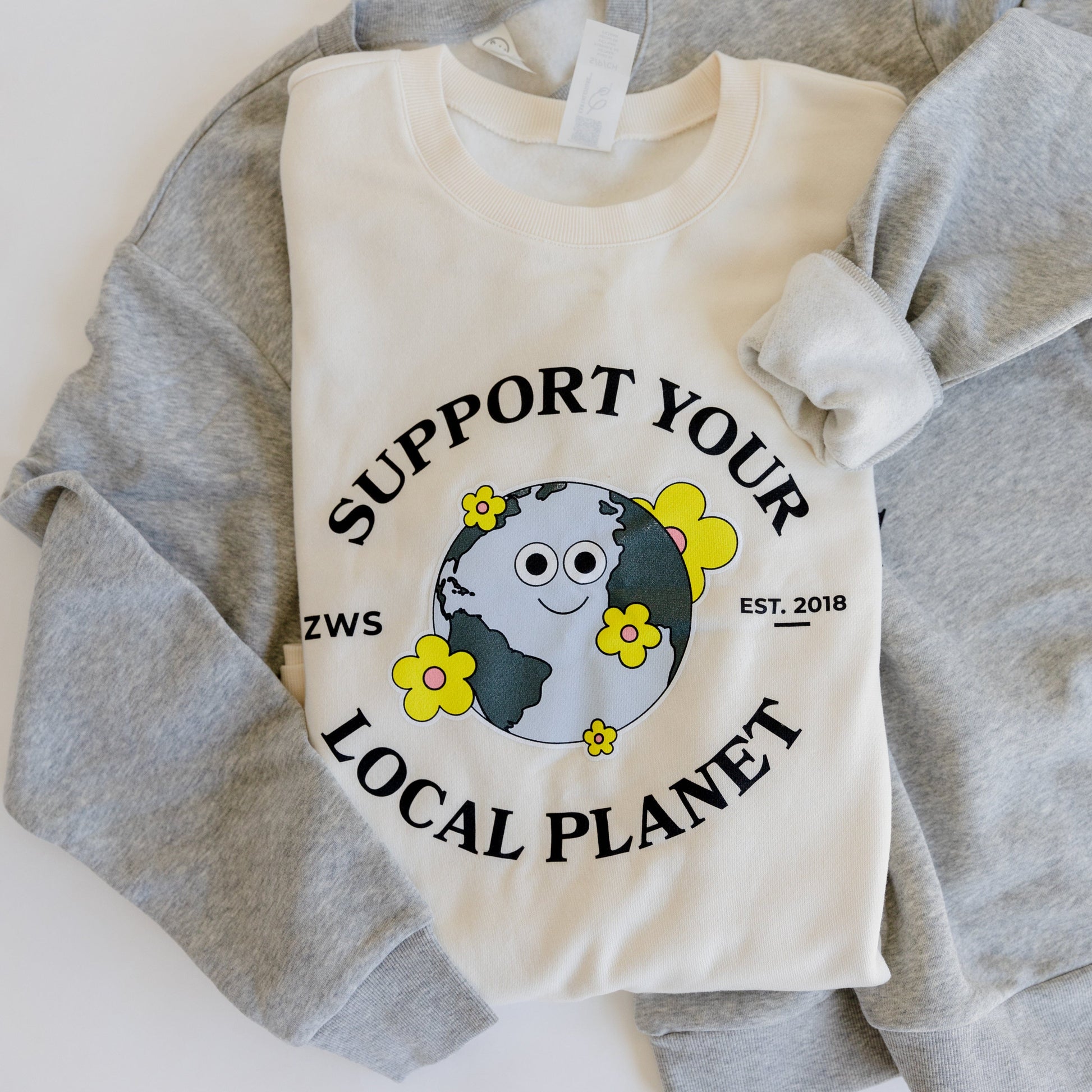 Zero Waste Store Support Your Local Planet Sweatshirt - 2 Color Options