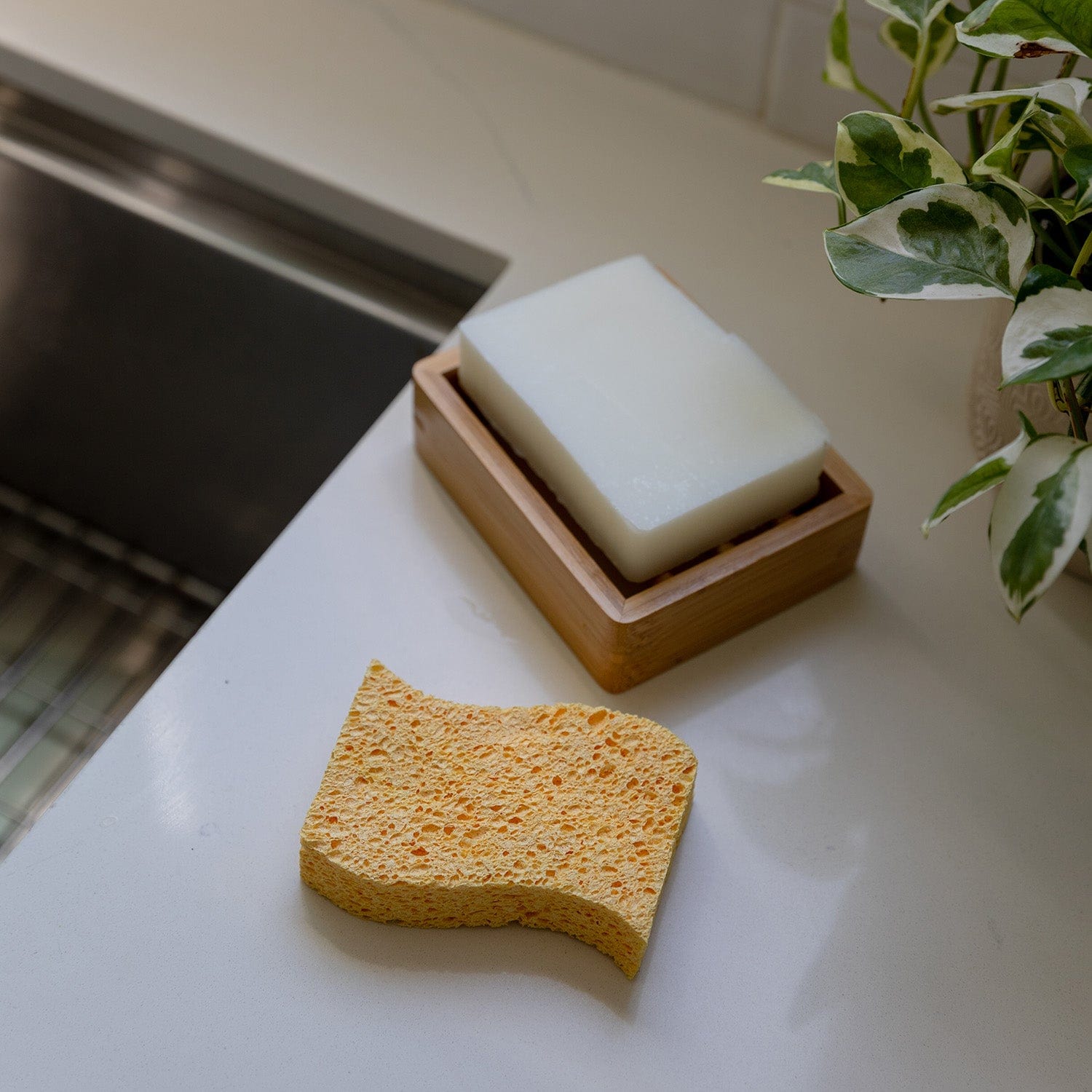 ZWS Essentials Biodegradable Kitchen Sponges - Zero Waste Sponges, 100% Wood Pulp