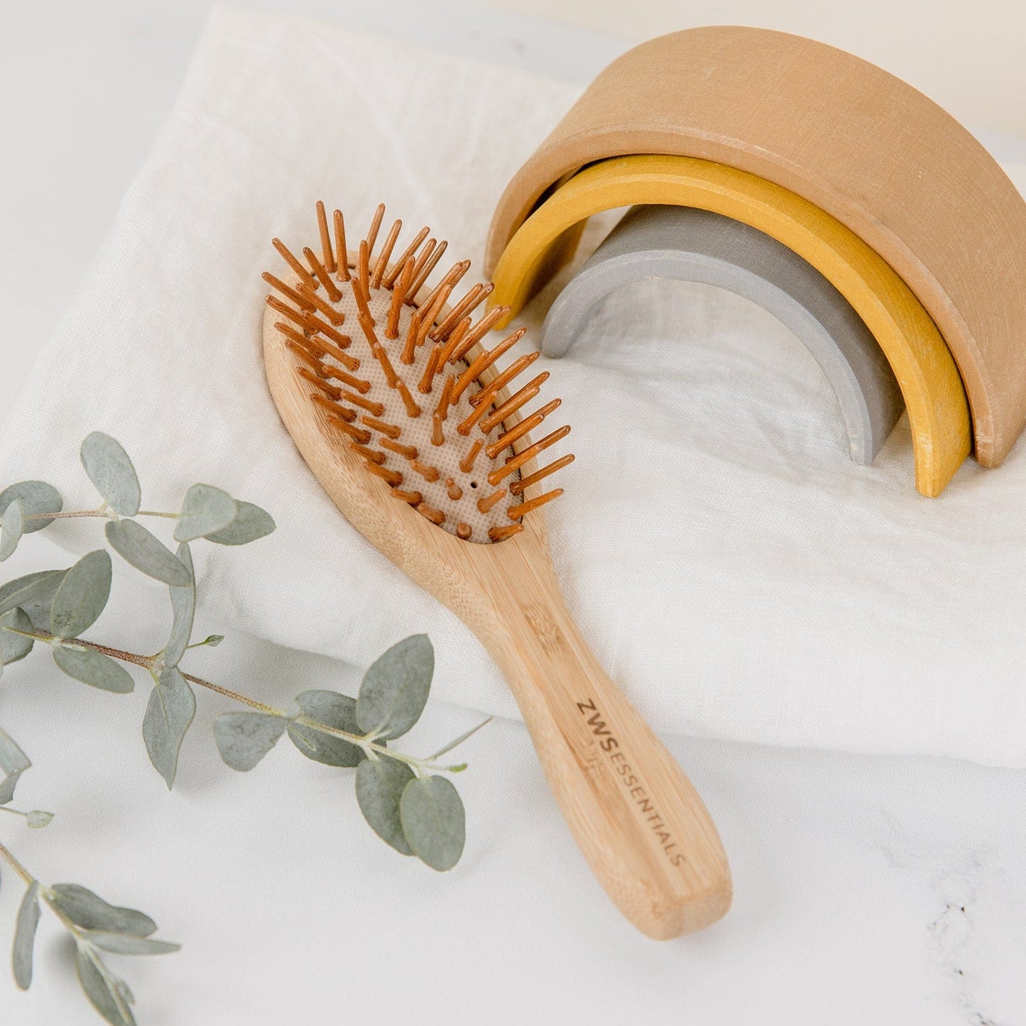 Bamboo Hair Brush Set Wooden Detangling Hair Cleaning Brush Brush Cleaner  Zero Waste Hair Brush Mothers Day Gift for Mom Plantish 